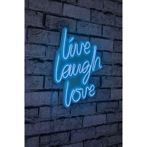 Decoratiune luminoasa LED, Live Laugh Love, Benzi flexibile de neon, DC 12 V, Albastru imagine