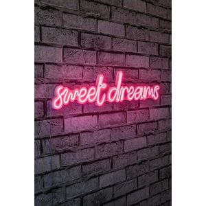 Decoratiune luminoasa LED, Sweet Dreams, Benzi flexibile de neon, DC 12 V, Roz imagine