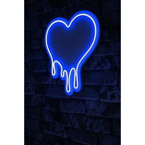 Decoratiune luminoasa LED, Melting Heart, Benzi flexibile de neon, DC 12 V, Albastru imagine