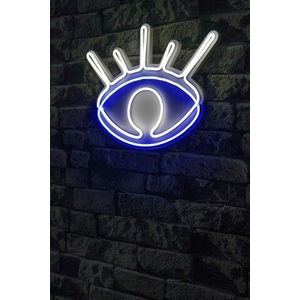 Decoratiune luminoasa LED, Evil Eye, Benzi flexibile de neon, DC 12 V, Alb/Albastru imagine