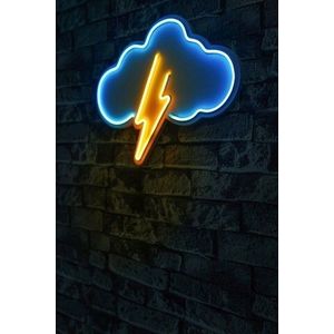 Decoratiune luminoasa LED, Thunder Storm, Benzi flexibile de neon, DC 12 V, Albastru/Galben imagine