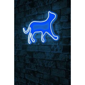 Decoratiune luminoasa LED, Kitty the Cat, Benzi flexibile de neon, DC 12 V, Albastru imagine