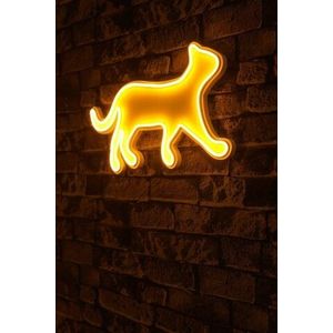 Decoratiune luminoasa LED, Kitty the Cat, Benzi flexibile de neon, DC 12 V, Galben imagine