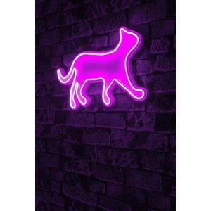 Decoratiune luminoasa LED, Kitty the Cat, Benzi flexibile de neon, DC 12 V, Roz imagine
