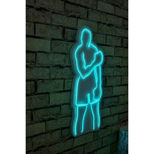 Decoratiune luminoasa LED, Muhammed Ali, Benzi flexibile de neon, DC 12 V, Albastru imagine