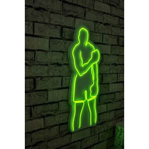 Decoratiune luminoasa LED, Muhammed Ali, Benzi flexibile de neon, DC 12 V, Verde imagine