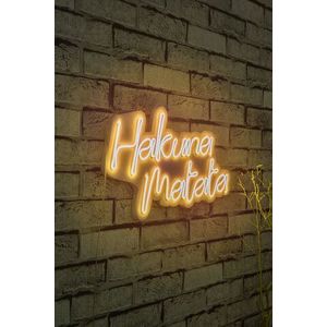 Decoratiune luminoasa LED, Hakuna Matata, Benzi flexibile de neon, DC 12 V, Galben imagine