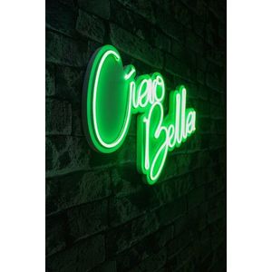 Decoratiune luminoasa LED, Ciao Bella, Benzi flexibile de neon, DC 12 V, Verde imagine