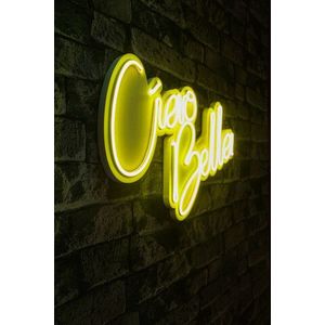 Decoratiune luminoasa LED, Ciao Bella, Benzi flexibile de neon, DC 12 V, Galben imagine