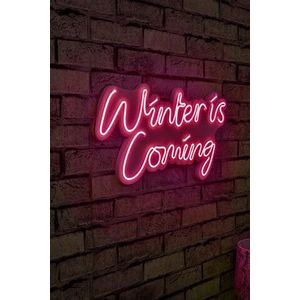 Decoratiune luminoasa LED, Winter is Coming, Benzi flexibile de neon, DC 12 V, Roz imagine