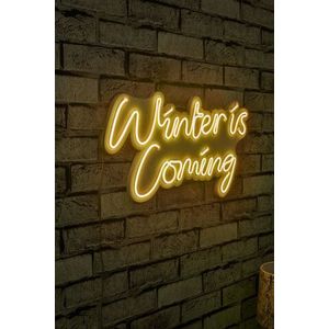 Decoratiune luminoasa LED, Winter is Coming, Benzi flexibile de neon, DC 12 V, Galben imagine