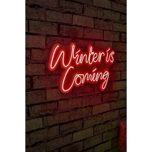Decoratiune luminoasa LED, Winter is Coming, Benzi flexibile de neon, DC 12 V, Rosu imagine