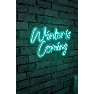 Decoratiune luminoasa LED, Winter is Coming, Benzi flexibile de neon, DC 12 V, Albastru imagine