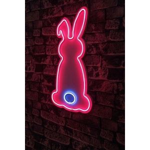 Decoratiune luminoasa LED, Rabbit, Benzi flexibile de neon, DC 12 V, Roz / Albastru imagine