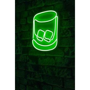 Decoratiune luminoasa LED, Whiskey Old Fashioned, Benzi flexibile de neon, DC 12 V, Verde imagine
