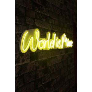 Decoratiune luminoasa LED, World is Mine, Benzi flexibile de neon, DC 12 V, Galben imagine