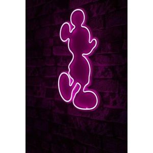 Decoratiune luminoasa LED, Mickey Mouse, Benzi flexibile de neon, DC 12 V, Roz imagine