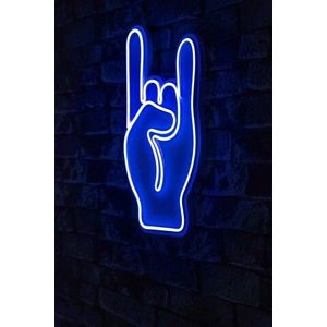 Decoratiune luminoasa LED, Rock N Roll Sign, Benzi flexibile de neon, DC 12 V, Albastru imagine