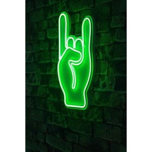 Decoratiune luminoasa LED, Rock N Roll Sign, Benzi flexibile de neon, DC 12 V, Verde imagine