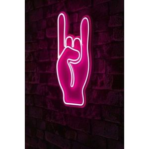 Decoratiune luminoasa LED, Rock N Roll Sign, Benzi flexibile de neon, DC 12 V, Roz imagine