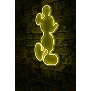 Decoratiune luminoasa LED, Mickey Mouse, Benzi flexibile de neon, DC 12 V, Galben imagine