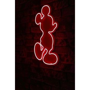 Decoratiune luminoasa LED, Mickey Mouse, Benzi flexibile de neon, DC 12 V, Rosu imagine