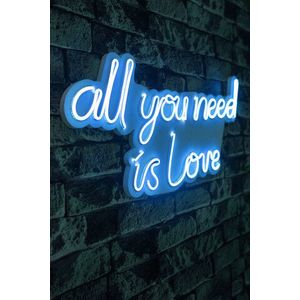 Decoratiune luminoasa LED, All You Need is Love, Benzi flexibile de neon, DC 12 V, Albastru imagine