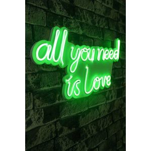 Decoratiune luminoasa LED, All You Need is Love, Benzi flexibile de neon, DC 12 V, Verde imagine