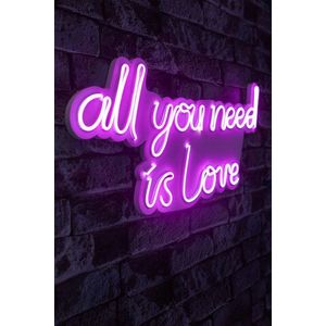 Decoratiune luminoasa LED, All You Need is Love, Benzi flexibile de neon, DC 12 V, Roz imagine