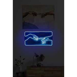 Decoratiune luminoasa LED, Creation of Adam, Benzi flexibile de neon, DC 12 V, Albastru imagine