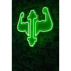 Decoratiune luminoasa LED, Gym Dumbbells WorkOut, Benzi flexibile de neon, DC 12 V, Verde imagine