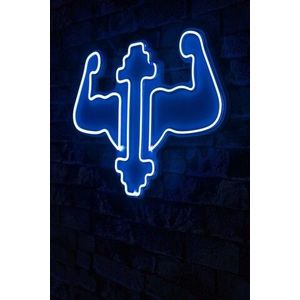 Decoratiune luminoasa LED, Gym Dumbbells WorkOut, Benzi flexibile de neon, DC 12 V, Albastru imagine