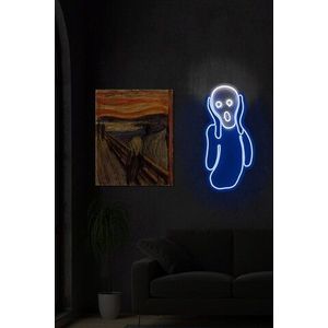 Decoratiune luminoasa LED, Scream, Benzi flexibile de neon, DC 12 V, Albastru/Alb imagine