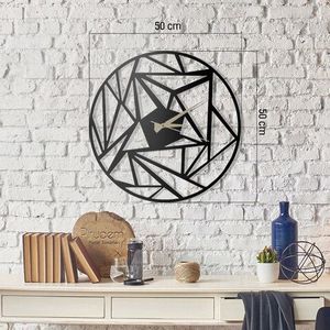 Ceas de perete, Perspektif, Metal, Dimensiune: 50 x 50 cm, Negru imagine