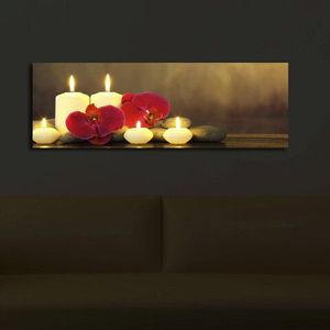 Tablou decorativ cu lumina LED, 3090İACT-34, Canvas, 30 x 90 cm, Multicolor imagine