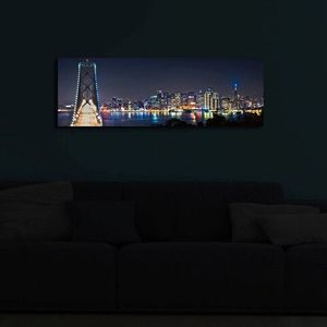 Tablou decorativ cu lumina LED, 3090İACT-37, Canvas, 30 x 90 cm, Multicolor imagine