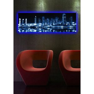 Tablou decorativ cu lumina LED, 3090DACT-6, Canvas, 30 x 90 cm, Multicolor imagine