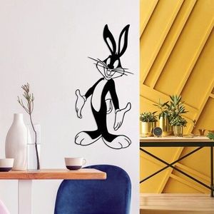 Decoratiune de perete, Bugs Bunny 1, Metal, Dimensiune: 33 x 70 cm, Negru imagine