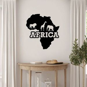 Decoratiune de perete, Africa, Metal, Dimensiune: 66 x 70 cm, Negru imagine