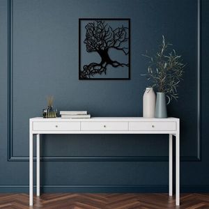 Decoratiune de perete, Tree Man, Metal, Dimensiune: 50 x 58 cm, Negru imagine