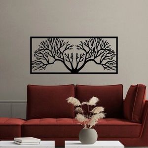 Decoratiune de perete, Horn Tree, Metal, 90 x 38 cm, Negru imagine