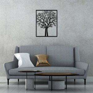 Decoratiune de perete, Tree, Metal, Dimensiune: 55 x 69 cm, Negru imagine