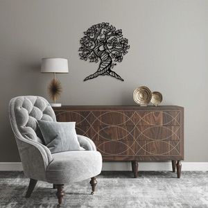 Decoratiune de perete, Monumental Tree, Metal, Dimensiune: 62 x 70 cm, Negru imagine