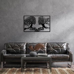 Decoratiune de perete, Love, Metal, 95 x 58 cm, Negru imagine