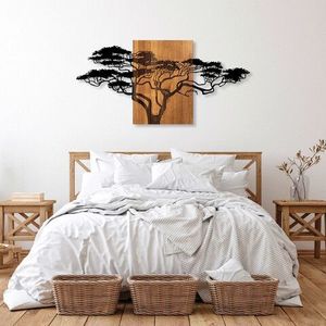 Decoratiune de perete, Acacia Tree, 50% lemn/50% metal, Dimensiune: 144 x 3 x 70 cm, Nuc negru imagine