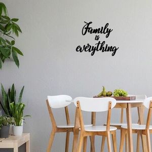Decoratiune de perete, Family Is Everything, MDF, Family: 46 x 25 cm, Negru imagine