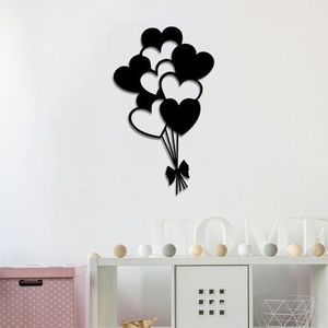 Decoratiune de perete, Balloons, Metal, Dimensiune: 21 x 35 cm, Negru imagine