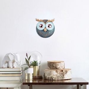 Decoratiune de perete, Owl 3, Metal, Dimensiune: 19 x 19 cm, Multicolor imagine