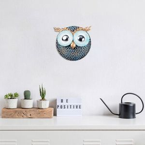 Decoratiune de perete, Owl 3, Metal, Dimensiune: 19 x 19 cm, Multicolor imagine