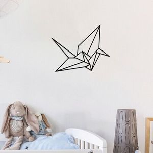 Decoratiune de perete, Origami, Metal, Dimensiune: 33 x 41 cm, Negru imagine